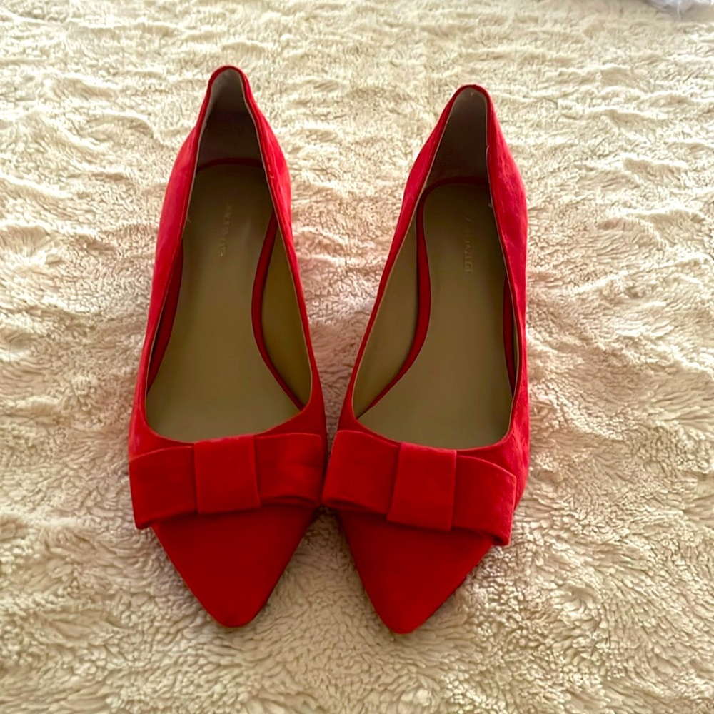 Ann Taylor red suede shoes